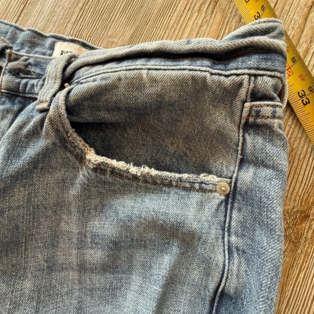 Pistola Blue Denim wide leg distressed Jeans 31